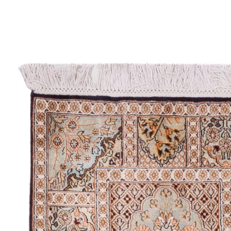 Kaschmir Seide Teppich 79x259cm - Orientteppich - beige