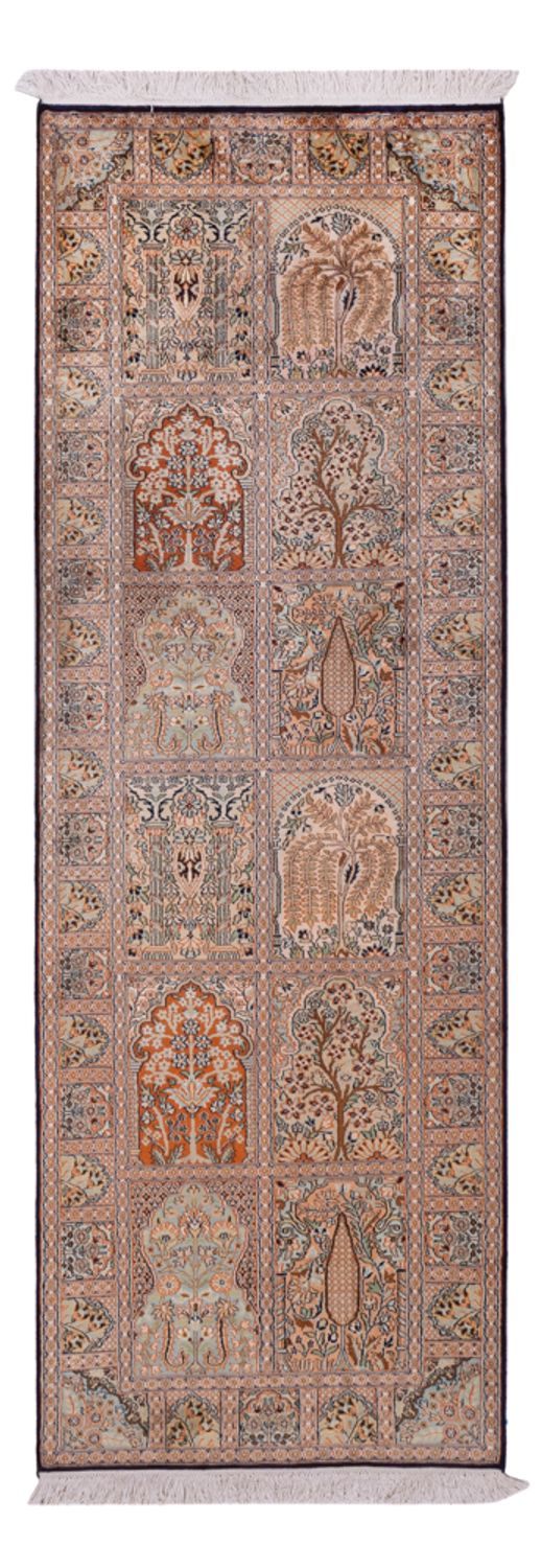Kaschmir Seide Teppich 79x237cm - Orientteppich - beige