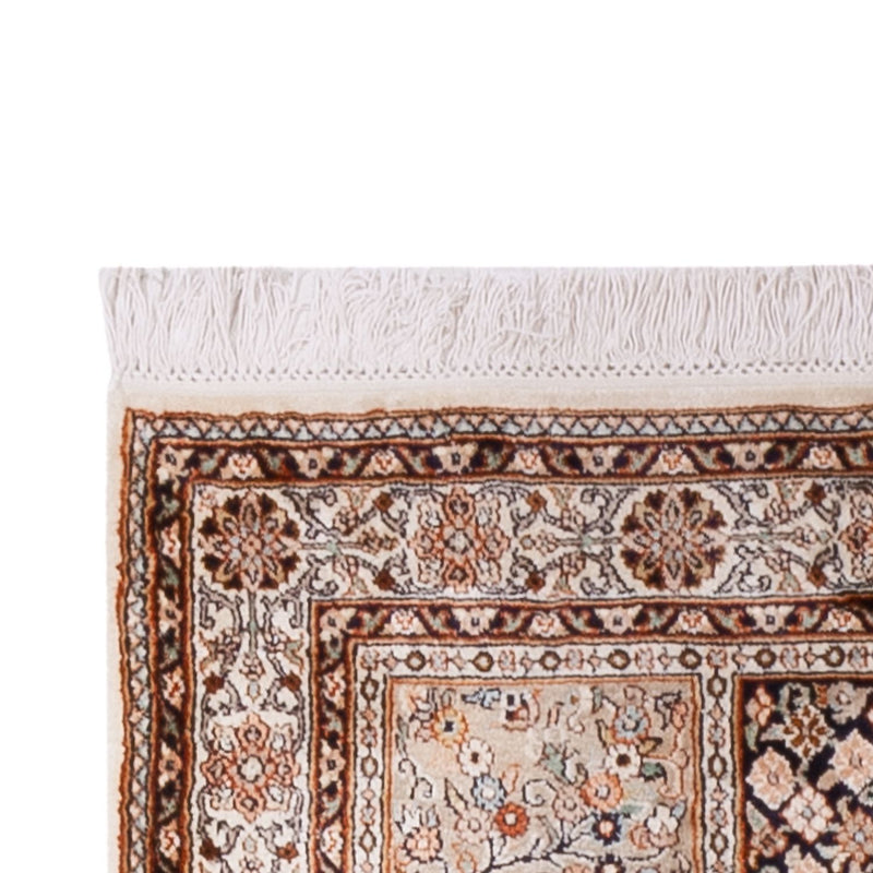 Kaschmir Seide Teppich 81x307cm - Orientteppich - beige