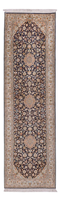 Kaschmir Seide Teppich 76x264cm - Orientteppich - dunkelblau – product image