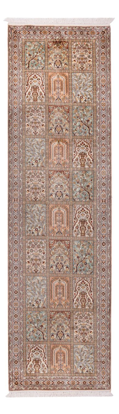 Kaschmir Seide Teppich 80x285cm - Orientteppich - beige