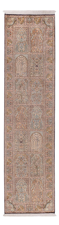 Kaschmir Seide Teppich 77x296cm - Orientteppich - dunkelbeige – product image