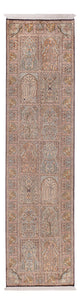 Kaschmir Seide Teppich 77x296cm - Orientteppich - dunkelbeige