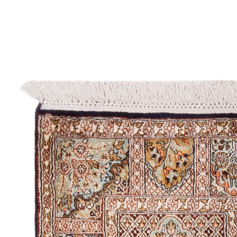 Kaschmir Seide Teppich 77x296cm - Orientteppich - dunkelbeige