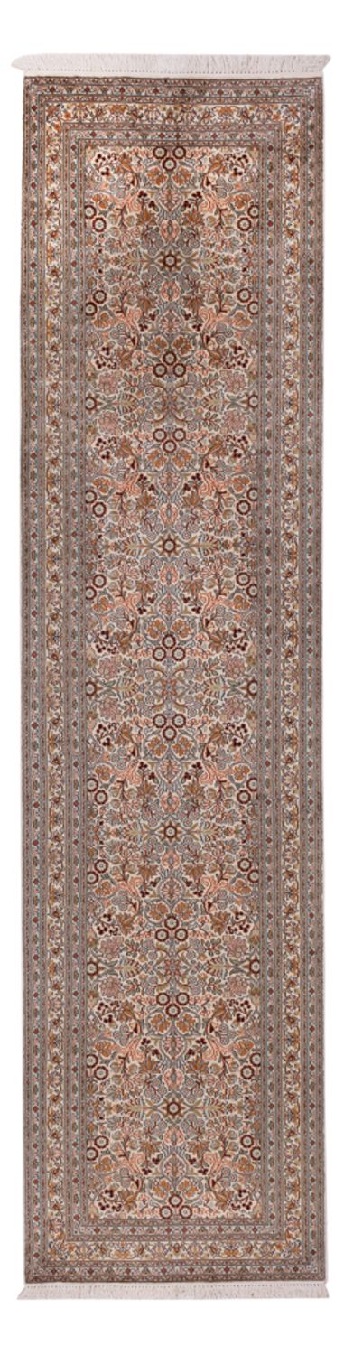 Kaschmir Seide Teppich 79x338cm - Orientteppich - beige