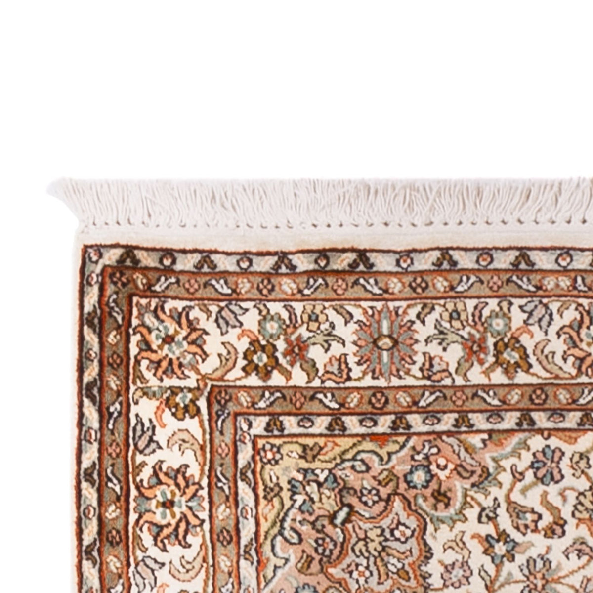 Kaschmir Seide Teppich 81x290cm - Orientteppich - dunkelbeige