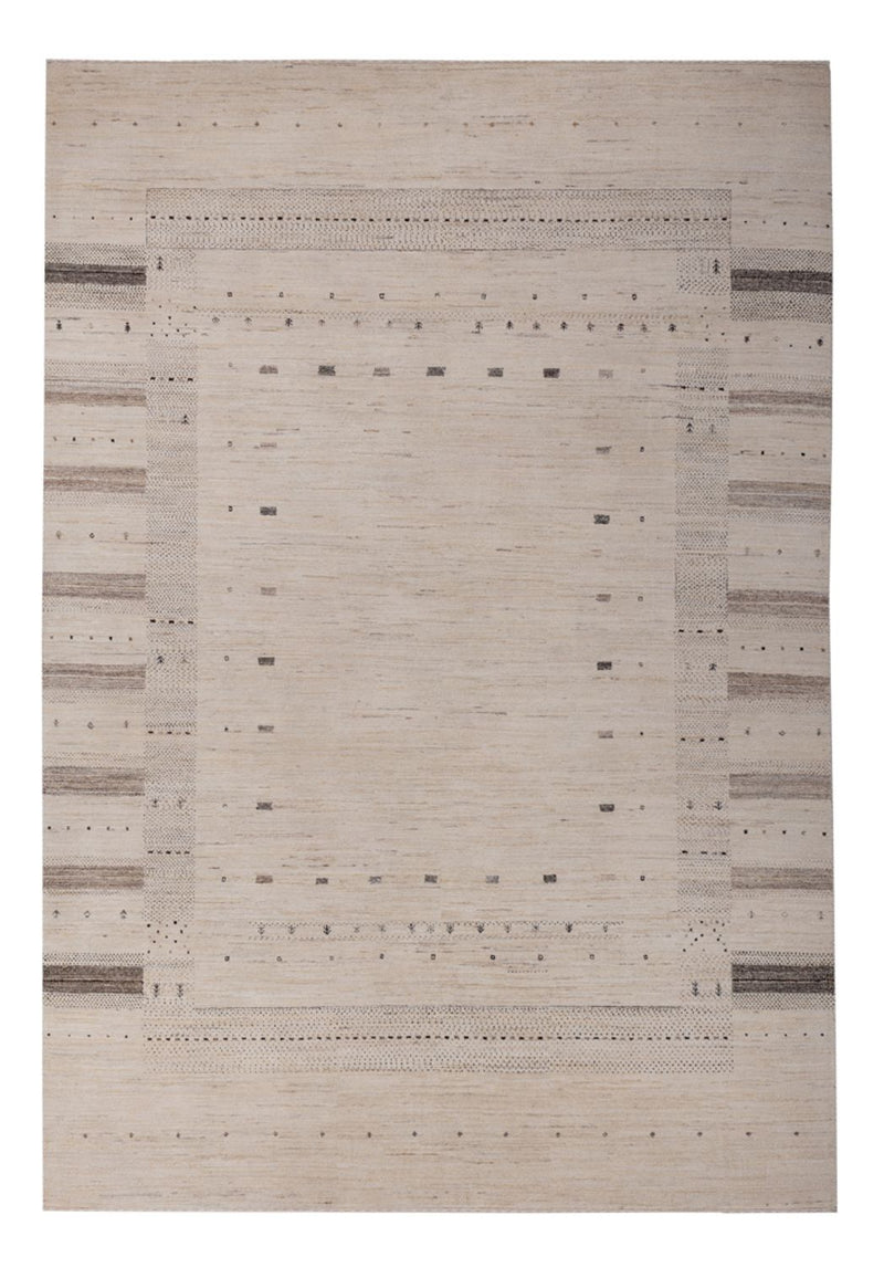 Indo Loribaft Teppich 202x295cm - Wollteppich - creme