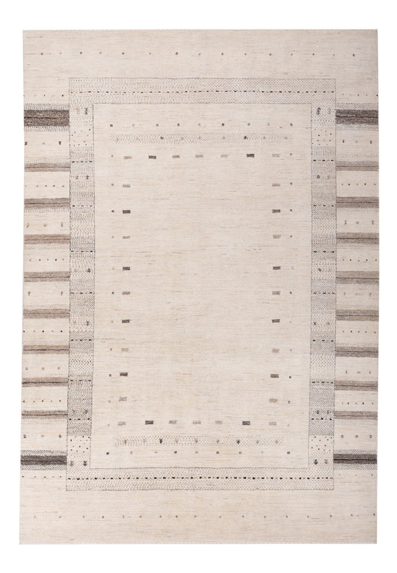 Indo Loribaft Teppich 202x302cm - Wollteppich - creme