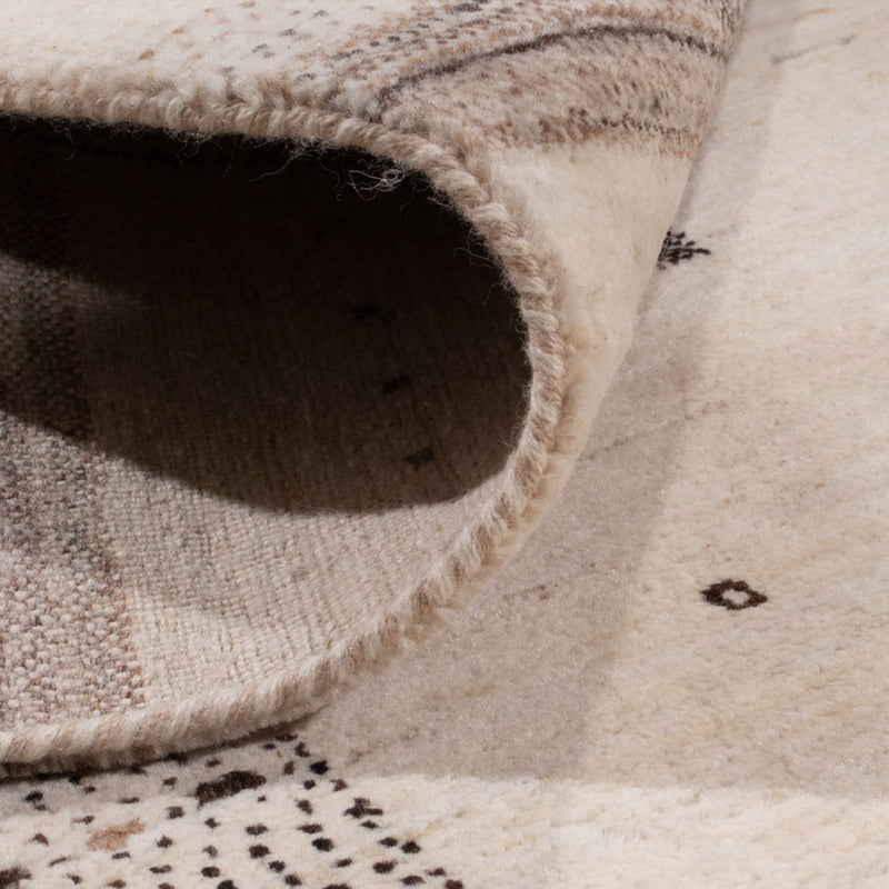 Indo Loribaft Teppich 202x302cm - Wollteppich - creme