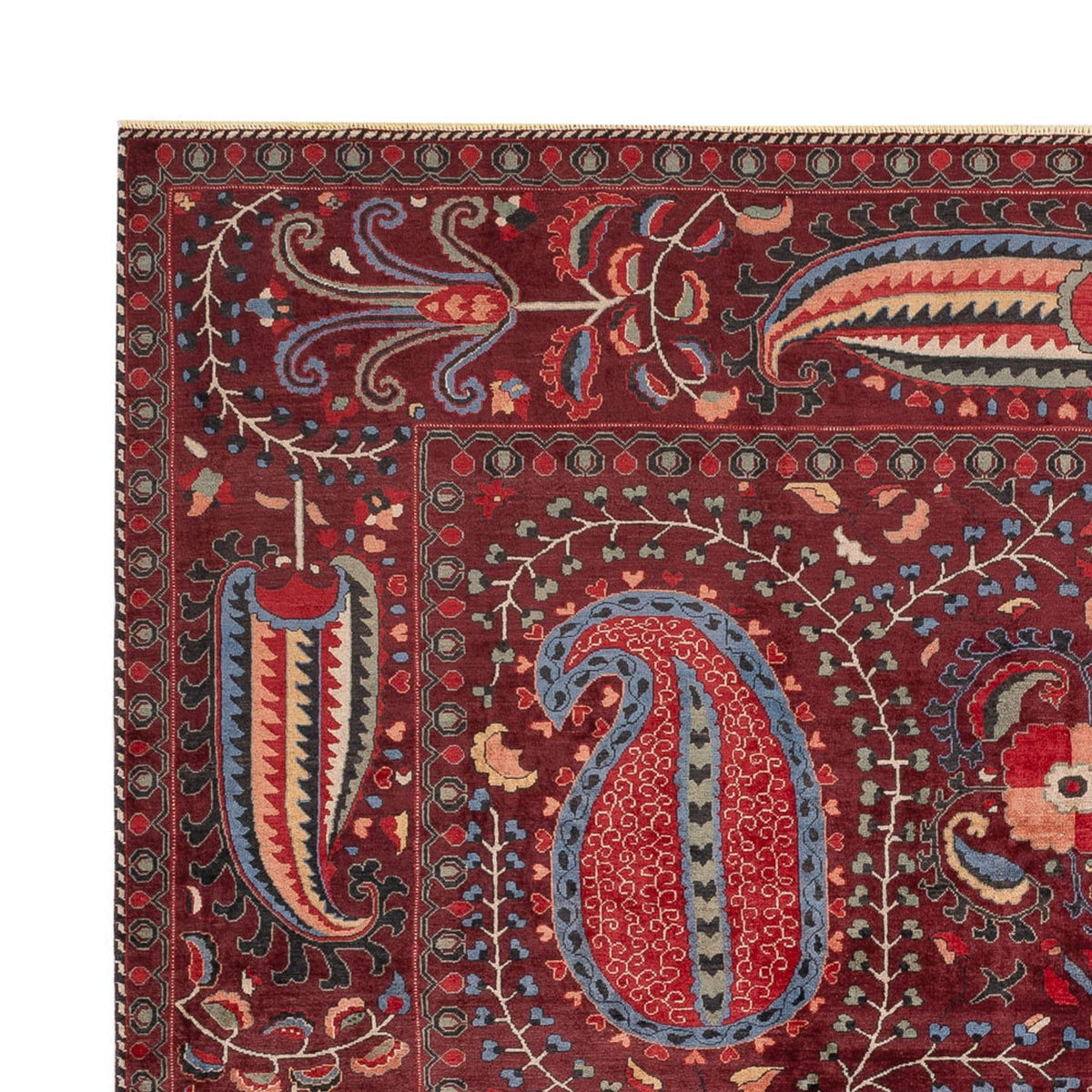 Designer Teppich 251x309cm - weinrot