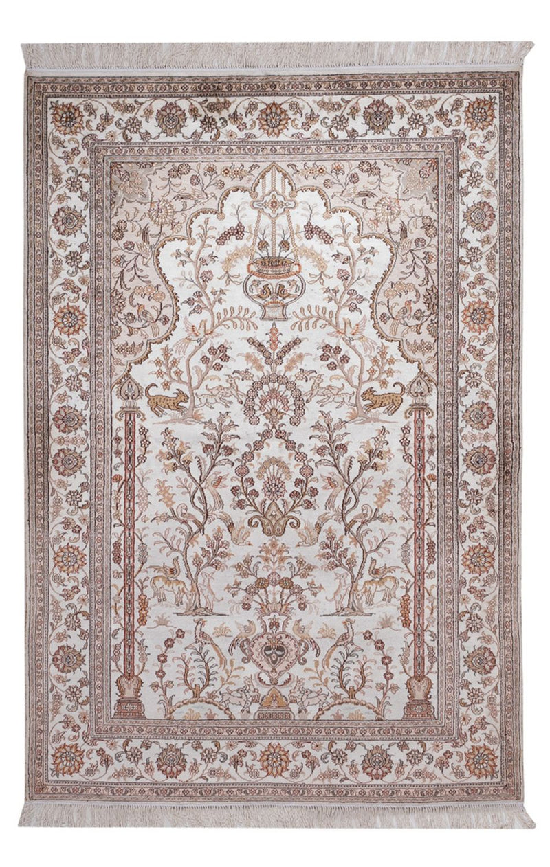 China Seide Teppich 122x183cm - Orientteppich - creme