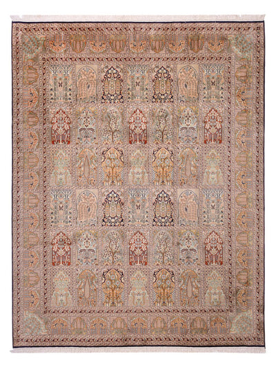 Kaschmir Seide Teppich 242x308cm - Orientteppich - dunkelbeige