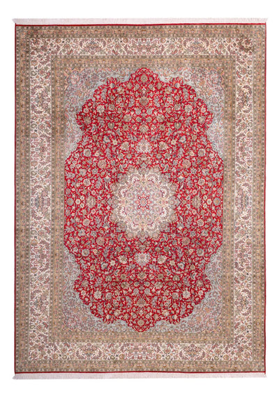 Kaschmir Seide Teppich 220x303cm - Orientteppich - rot