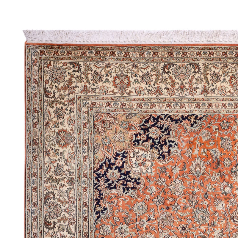 Kaschmir Seide Teppich 220x306cm - Orientteppich - terrakotta