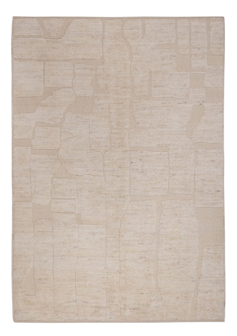 Berber Teppich 167x235cm - Wollteppich - creme
