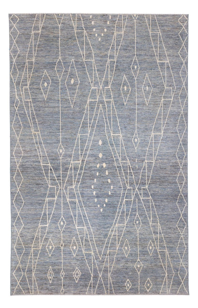 Berber Teppich 194x304cm - Wollteppich - seeblau