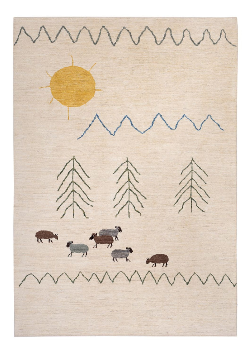 Berber Teppich 203x295cm - Wollteppich - natur