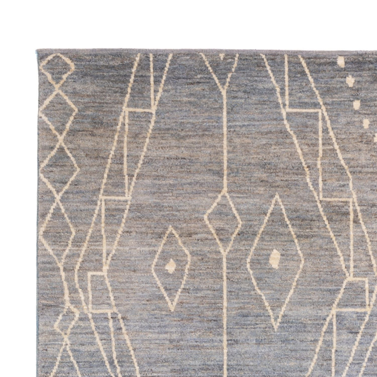 Berber Teppich 173x245cm - Wollteppich - seeblau