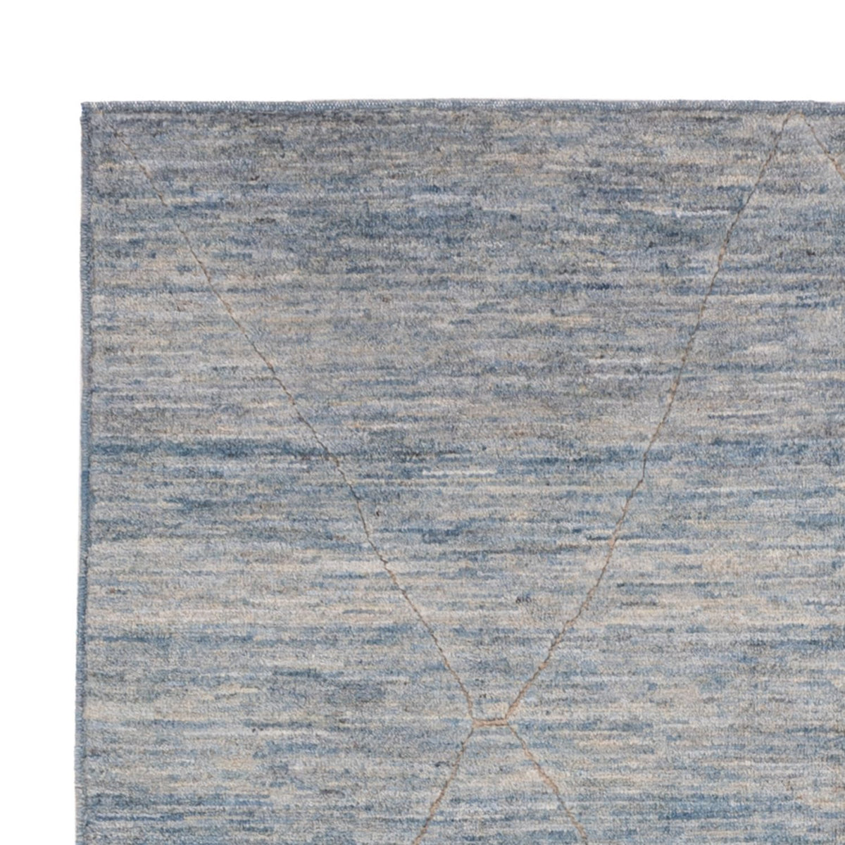 Berber Teppich 154x196cm - Wollteppich - seeblau