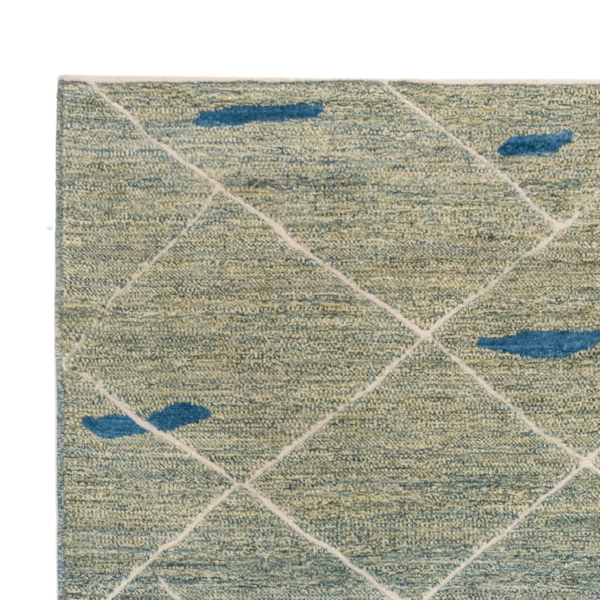 Berber Teppich 172x236cm - Wollteppich - hellgrün