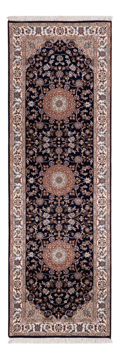 Indo Nain Teppich 81x253cm - Orientteppich - dunkelblau