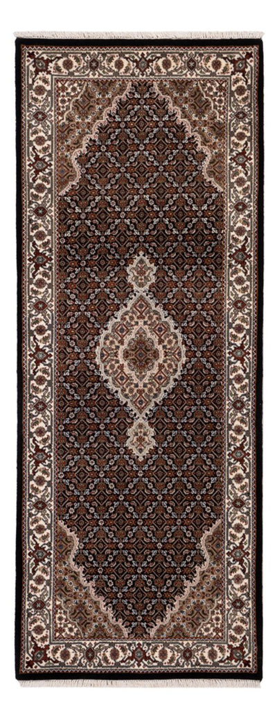 Indo Täbriz Teppich 80x204cm - Orientteppich - dunkelbeige