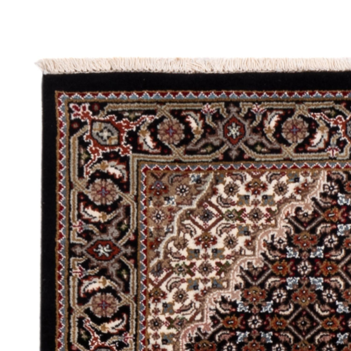 Indo Täbriz Teppich 85x202cm - Orientteppich - dunkelbeige
