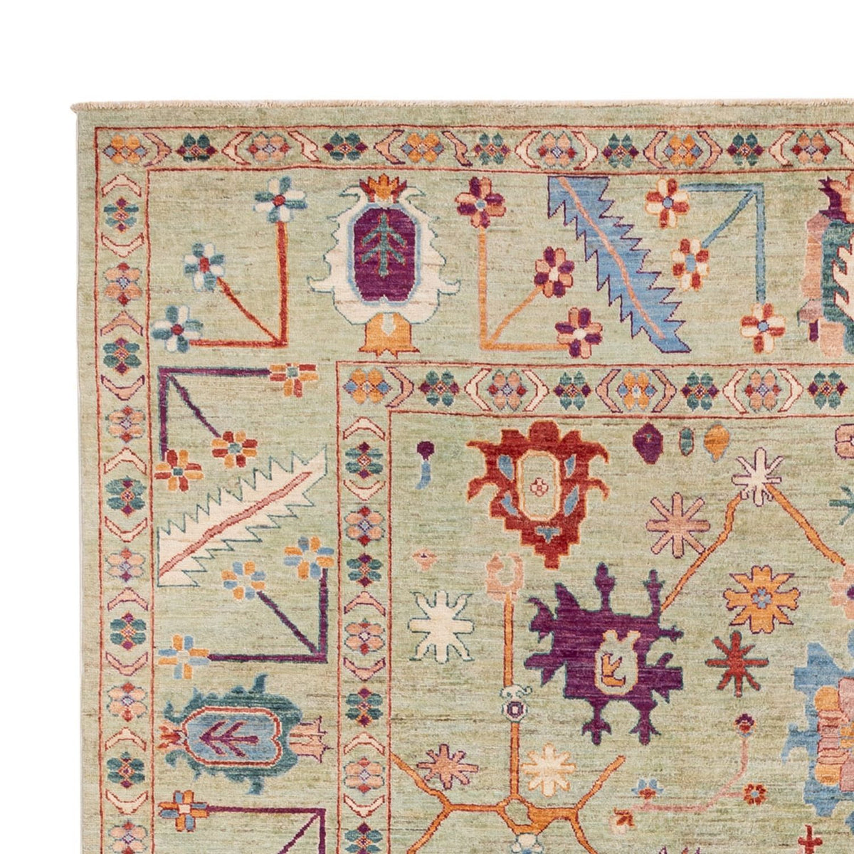 Usak Teppich 244x336cm - Orientteppich - hellgrün