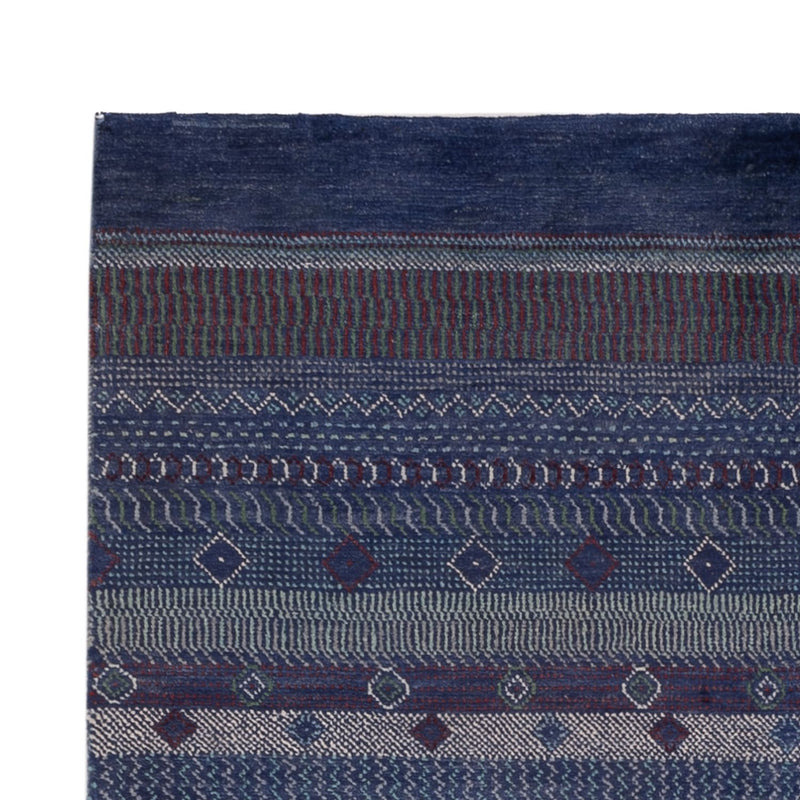 Gabbeh Persisch Teppich 140x191cm - Perserteppich Wollteppich - dunkelblau