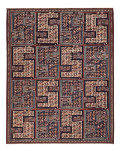 Kelim Afghan Teppich 165x207cm - dunkelbeige