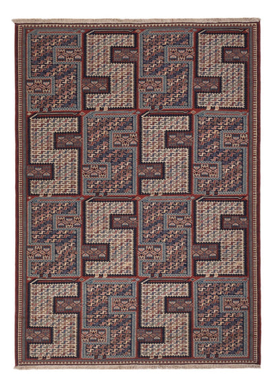 Kelim Afghan Teppich 156x223cm - dunkelbeige