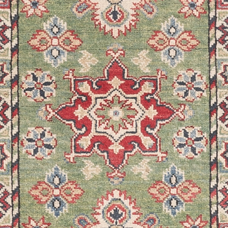 Kazak Teppich 64x181cm - Orientteppich - hellgrün