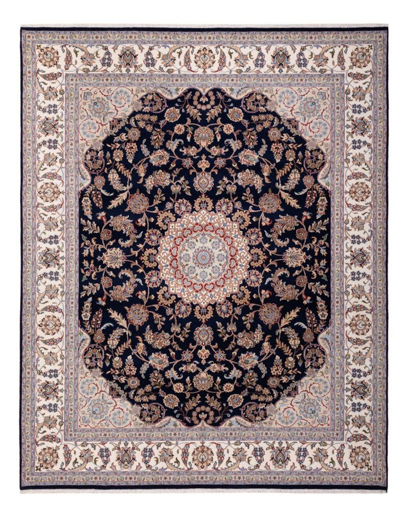 Indo Nain Teppich 251x309cm - Orientteppich - dunkelblau