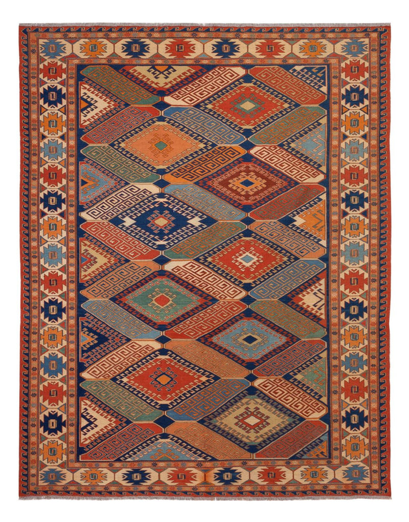 Kelim Afghan Teppich 205x272cm - mehrfarbig