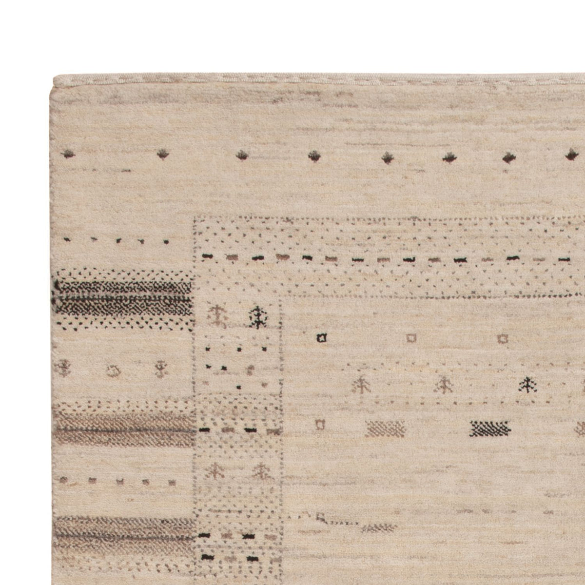Indo Loribaft Teppich 108x153cm - Wollteppich - beige
