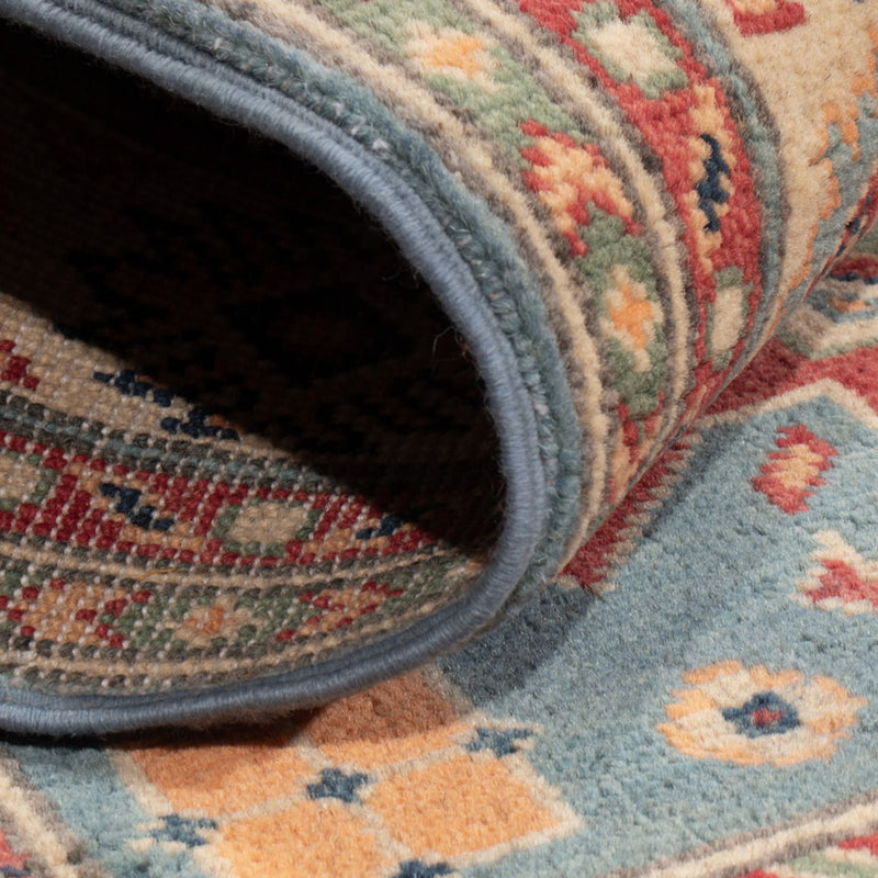 Kazak Teppich 98x147cm - Orientteppich - hellblau