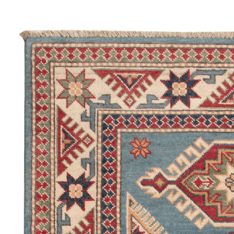 Kazak Teppich 96x146cm - Orientteppich - hellblau