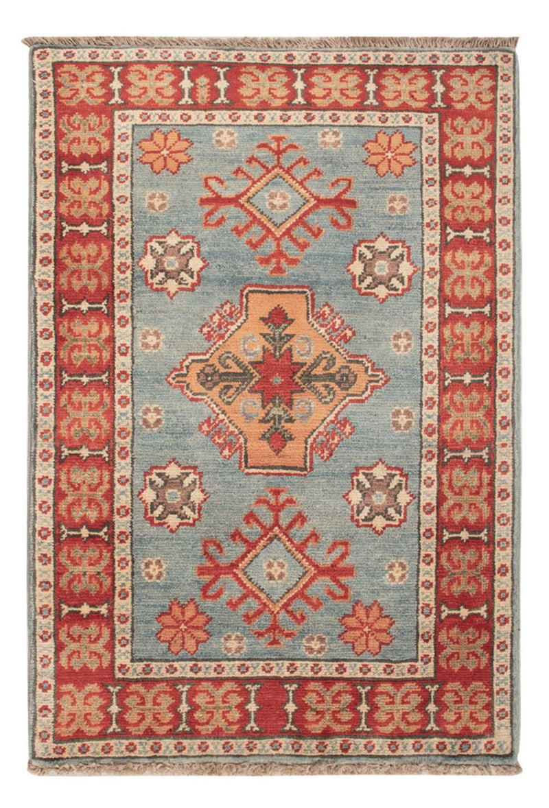 Kazak Teppich 59x88cm - Orientteppich - hellblau