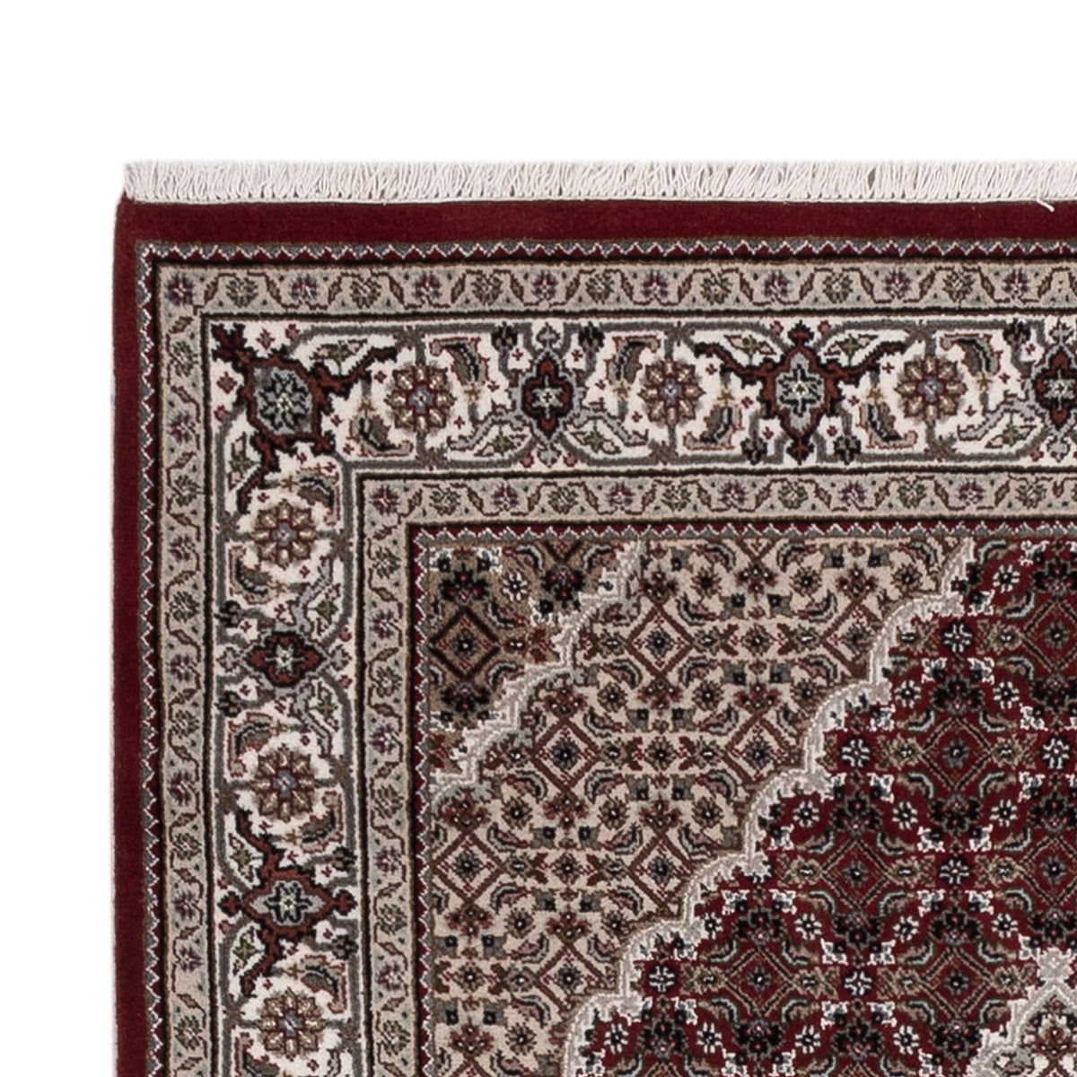 Indo Täbriz Teppich 123x187cm - Orientteppich - dunkelbeige