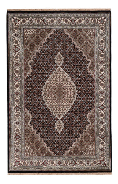 Indo Täbriz Teppich 123x188cm - Orientteppich - dunkelbeige