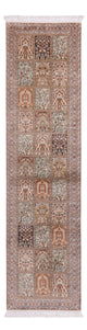 Kaschmir Seide Teppich 79x304cm - Orientteppich - dunkelbeige