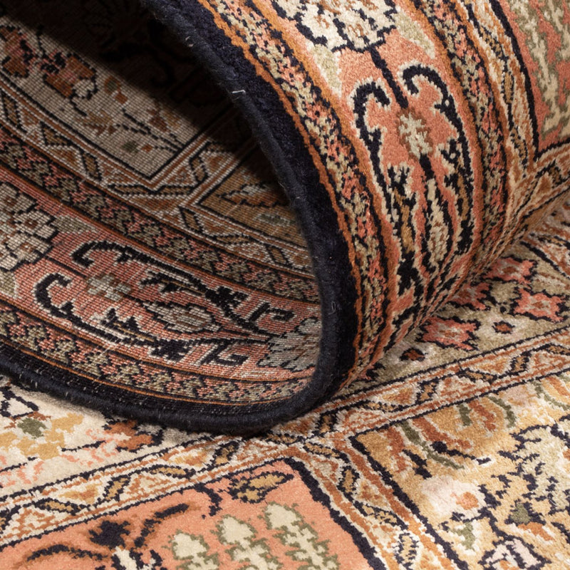 Kaschmir Seide Teppich 77x280cm - Orientteppich - dunkelbeige