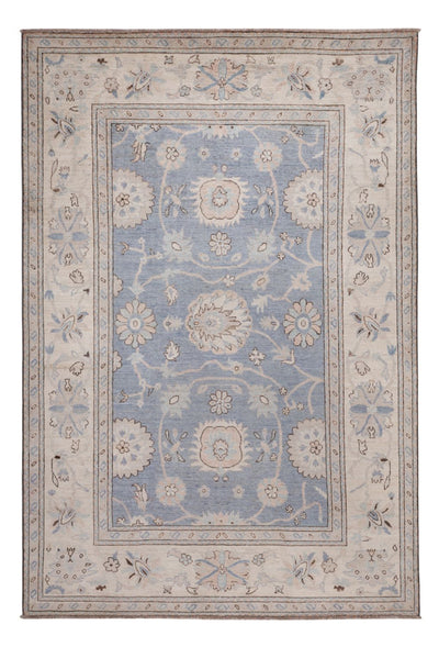 Usak Teppich 206x301cm - Orientteppich - hellblau