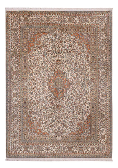 Kaschmir Seide Teppich 250x344cm - Orientteppich - beige