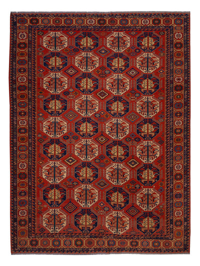 Kelim Afghan Teppich 272x348cm - dunkelrot