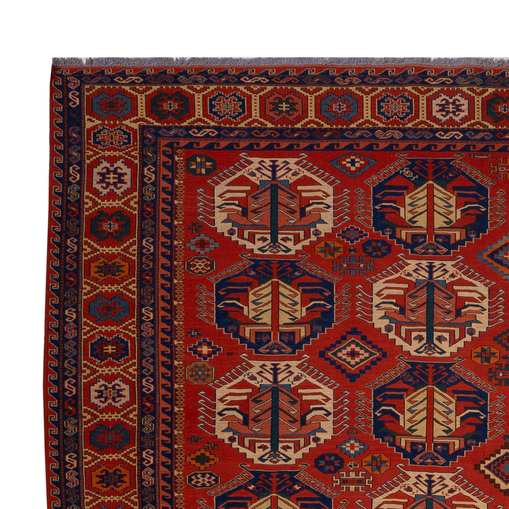 Kelim Afghan Teppich 272x348cm - dunkelrot