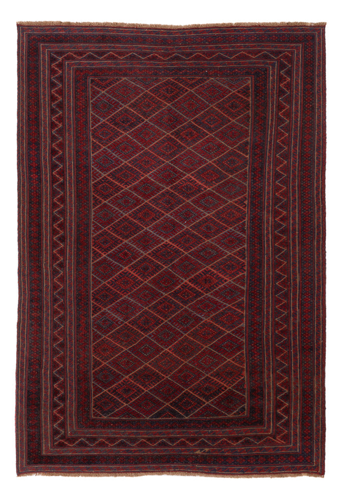 Kelim Afghan Teppich 195x279cm - rot