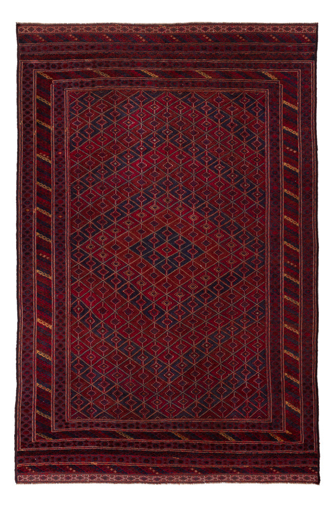 Kelim Afghan Teppich 200x314cm - rot