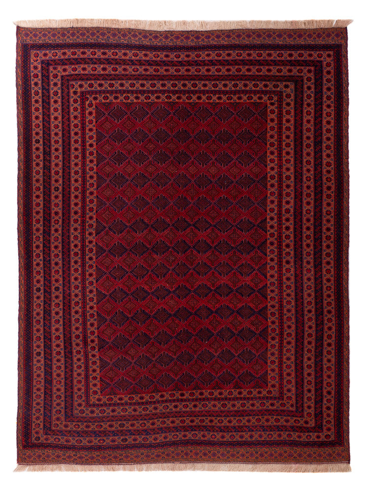 Kelim Afghan Teppich 214x275cm - rot