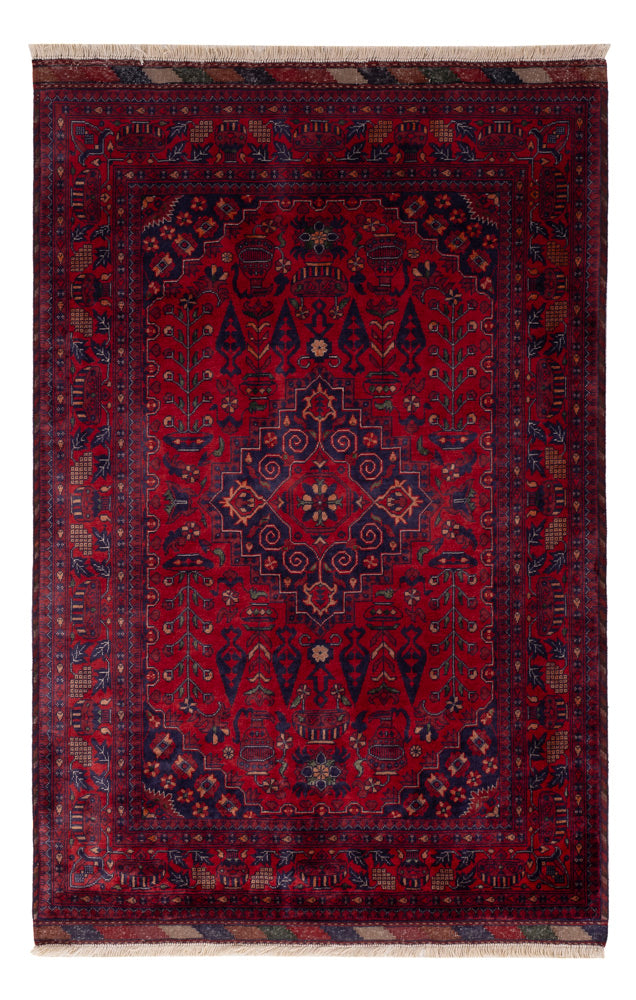 Afghan Teppich 100x150cm - Orientteppich - rot